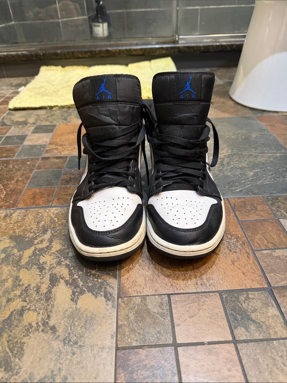 Jordan Black and Blue High-Top Sneakers